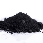 activated charcoal isolated on white background
