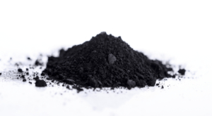 activated charcoal isolated on white background