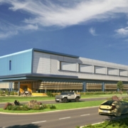 Architectural rendering of the completed first phase of GM’s Wallace Battery Cell Innovation Center. The Wallace Center will will accelerate new technologies like lithium-metal, silicon and solid-state batteries along with production methods that can quickly be deployed at battery cell manufacturing plants like GM's joint ventures with LG Energy Solution in Lordstown, Ohio, and Spring Hill, Tennessee, along with other undisclosed locations.