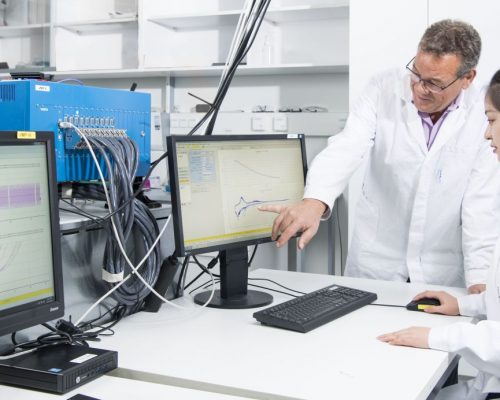 Shooting für die Exzellenzinitiative mit
Prof. Dr. Stefano Passerini und Yanjiao Ma

Forschungsgruppe
Elektrochemie der Batterien

Energiespeicherung jenseits von Lithium  Neue Konzepte für eine nachhaltige Zukunft
Die erfolgreiche Realisierung der Energiewende erfordert neue Materialien und Technologien für die Speicherung von Elektrizität. In dem gemeinsam von KIT und Universität Ulm beantragten Exzellenzcluster Energy Storage Beyond Lithium arbeiten Wissenschaftlerinnen und Wissenschaftler aus Elektrochemie, Materialwissenschaften, theoretischer Modellierung und Ingenieurwissenschaften in einem multidisziplinären Ansatz zusammen. Zentrales Ziel des Clusters ist es, ein fundamentales Verständnis der elektrochemischen Energiespeicherung in neuartigen Systemen zu erarbeiten, grundlegende Materialeigenschaften mit kritischen Leistungsparametern zu verbinden und so die Grundlagen für die praktische Nutzung von Post-Lithium-Technologien zu schaffen. Das Zentrum für Sonnenenergie- und Wasserstoffforschung Baden-Württemberg (ZSW) und die Justus-Liebig-Universität Gießen sind weitere Partner im Antrag.


© copyright by 
Karlsruher Institut für Technologie
Allgemeine Services - Crossmedia
Abdruck honorarfrei im redaktionellen Bereich
Belegexemplar erbeten *** Local Caption *** Shooting für die Exzellenzinitiative mit
Prof. Dr. Stefano Passerini und Yanjiao Ma

Forschungsgruppe
Elektrochemie der Batterien

Energiespeicherung jenseits von Lithium  Neue Konzepte für eine nachhaltige Zukunft
Die erfolgreiche Realisierung der Energiewende erfordert neue Materialien und Technologien für die Speicherung von Elektrizität. In dem gemeinsam von KIT und Universität Ulm beantragten Exzellenzcluster Energy Storage Beyond Lithium arbeiten Wissenschaftlerinnen und Wissenschaftler aus Elektrochemie, Materialwissenschaften, theoretischer Modellierung und Ingenieurwissenschaften in einem multidisziplinären Ansatz zusammen. Zentrales Ziel des Clusters ist es, ein fundamentales Verständnis der elektrochemischen Energiespeicherung in neuartigen Systemen zu erarbeiten, grundlegende Materialeigenschaften mit kritischen Leistungsparametern zu verbinden und so die Grundlagen für die praktische Nutzung von Post-Lithium-Technologien zu schaffen. Das Zentrum für Sonnenenergie- und Wasserstoffforschung Baden-Württemberg (ZSW) und die Justus-Liebig-Universität Gießen sind weitere Partner im Antrag.


© copyright by 
Karlsruher Institut für Technologie
Allgemeine Services - Crossmedia
Abdruck honorarfrei im redaktionellen Bereich
Belegexemplar erbeten