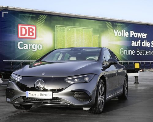 Eröffnung des hochmodernen Automotive Logistics Centers in direkter Nähe zum Mercedes-Benz Werk Bremen. Das Zentrum für Batterielogistik ist Dreh- und Angelpunkt des klimaneutralen Logistikkonzepts für die Batteriesysteme des neuen Mercedes-EQ Modells EQE. 

Opening of the state-of-the-art Automotive Logistics Center in the direct vicinity of the Mercedes-Benz plant in Bremen. The center for battery logistics is the linchpin of the climate neutral logistics concept regarding the battery systems of the new Mercedes-EQ model EQE.
