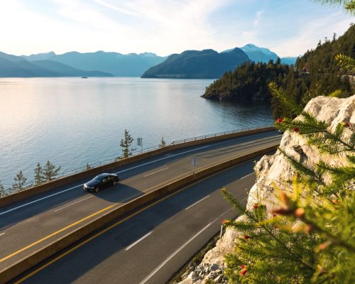 The Sea to Sky Highway from Vancouver to Whistler also known as Highway 99. One of the most scenic drives in the world.