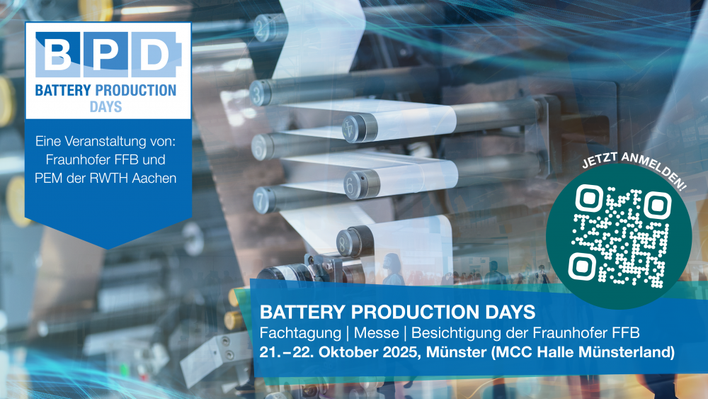 „Battery Production Days“ offen für Aussteller und Sponsoren