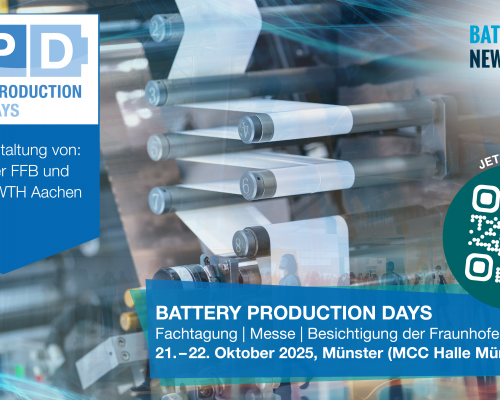 Anmeldung für die „Battery Production Days“ gestartet